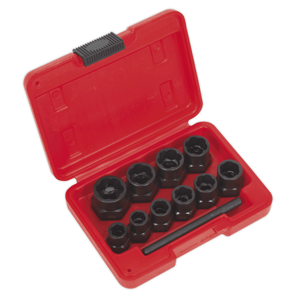Bolt Extractor Set 10pc 3/8"Sq Drive or Spanner Model No.-21993