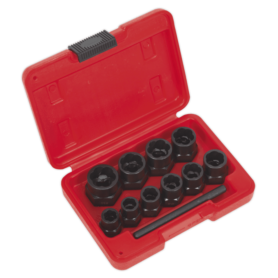 Bolt Extractor Set 10pc 3/8"Sq Drive or Spanner Model No.-21993