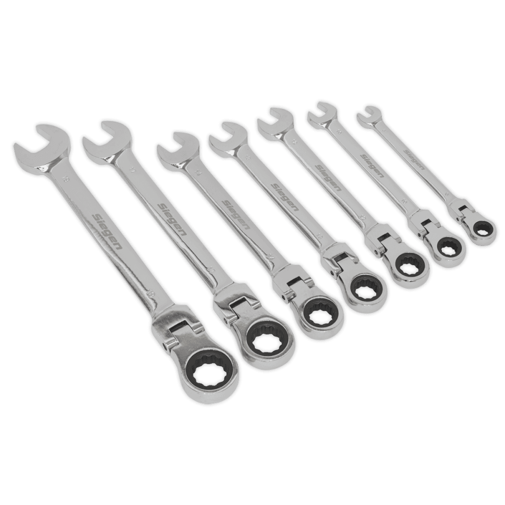 Flexible Head Ratchet Combination Spanner Set 7pc Metric Model No- 22012