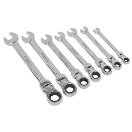 Flexible Head Ratchet Combination Spanner Set 7pc Metric Model No- 22012