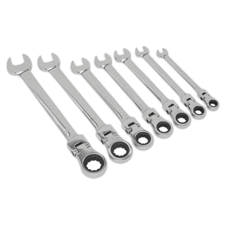 Flexible Head Ratchet Combination Spanner Set 7pc Metric Model No- 22012