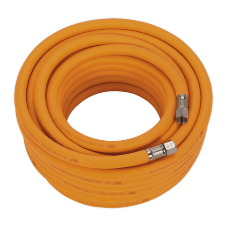 Air Hose 15mtr x 8mm Hybrid High Visibility with 1/4"BSP Unions Model No- AHHC15