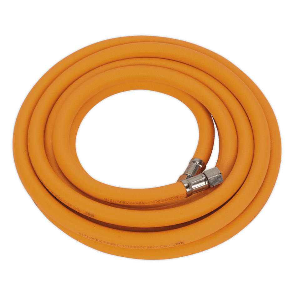 Air Hose 5mtr x 8mm Hybrid High Visibility with 1/4"BSP Unions Model No- AHHC5