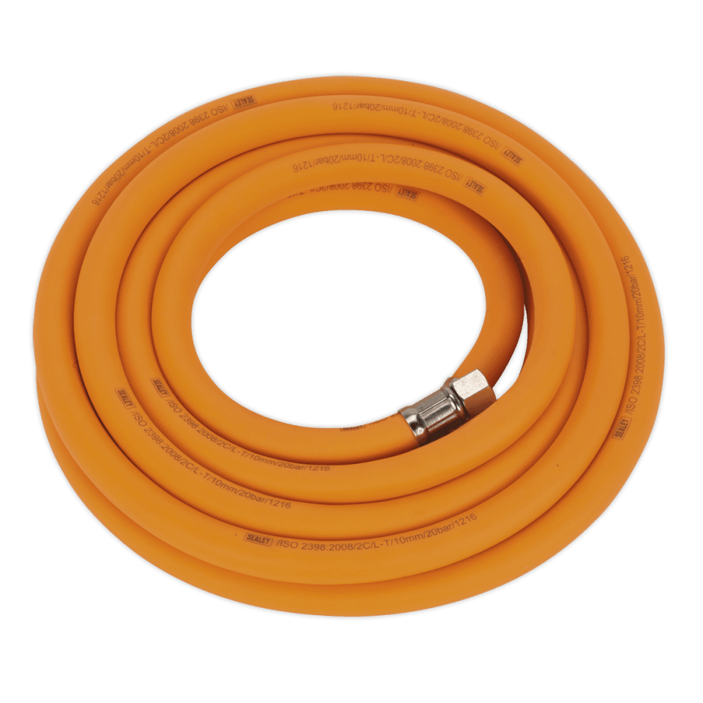 Air Hose 5mtr x 10mm Hybrid High Visibility with 1/4"BSP Unions Model No- AHHC538