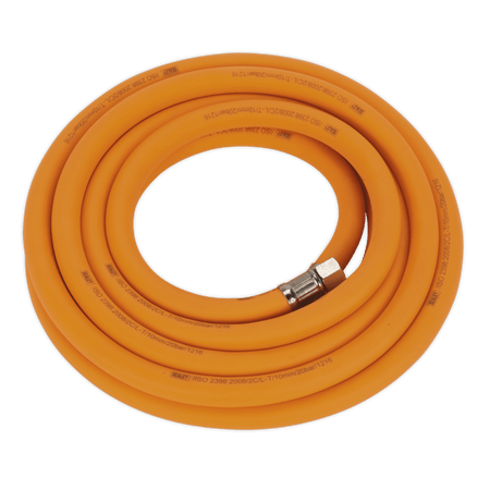 Air Hose 5mtr x 10mm Hybrid High Visibility with 1/4"BSP Unions Model No- AHHC538