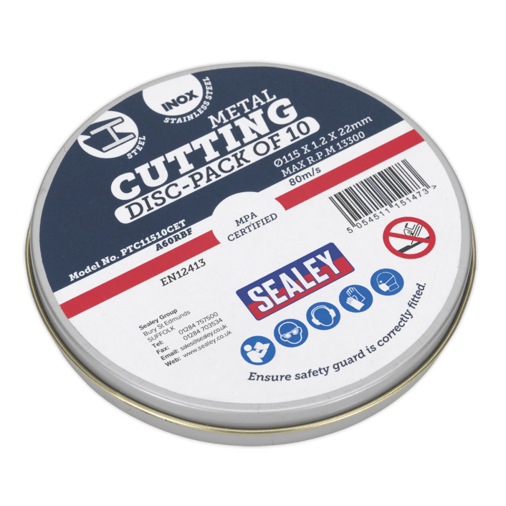 Cutting Disc 115 x 1.2mm 22mm Bore Pack of 10 Model No- PTC11510CET