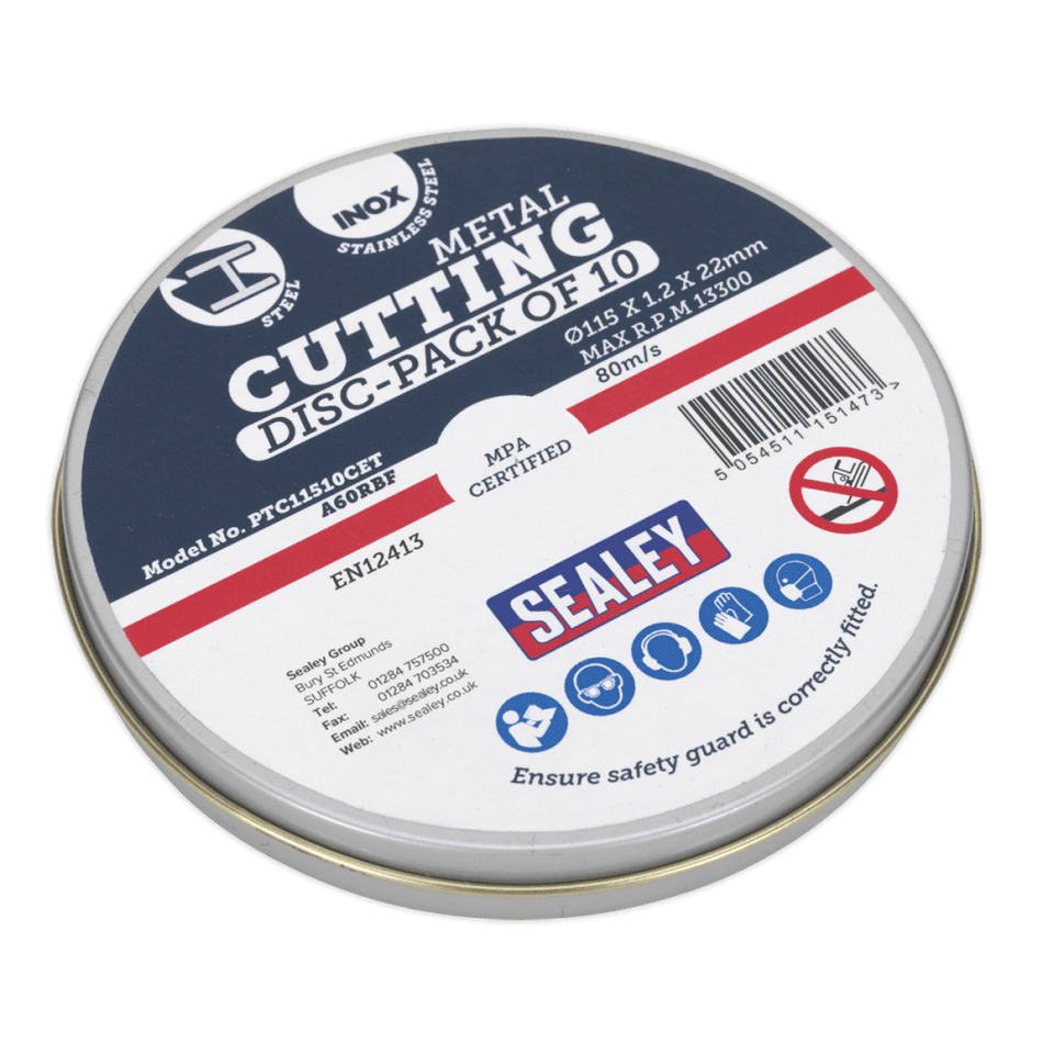 Cutting Disc 115 x 1.2mm 22mm Bore Pack of 10 Model No- PTC11510CET