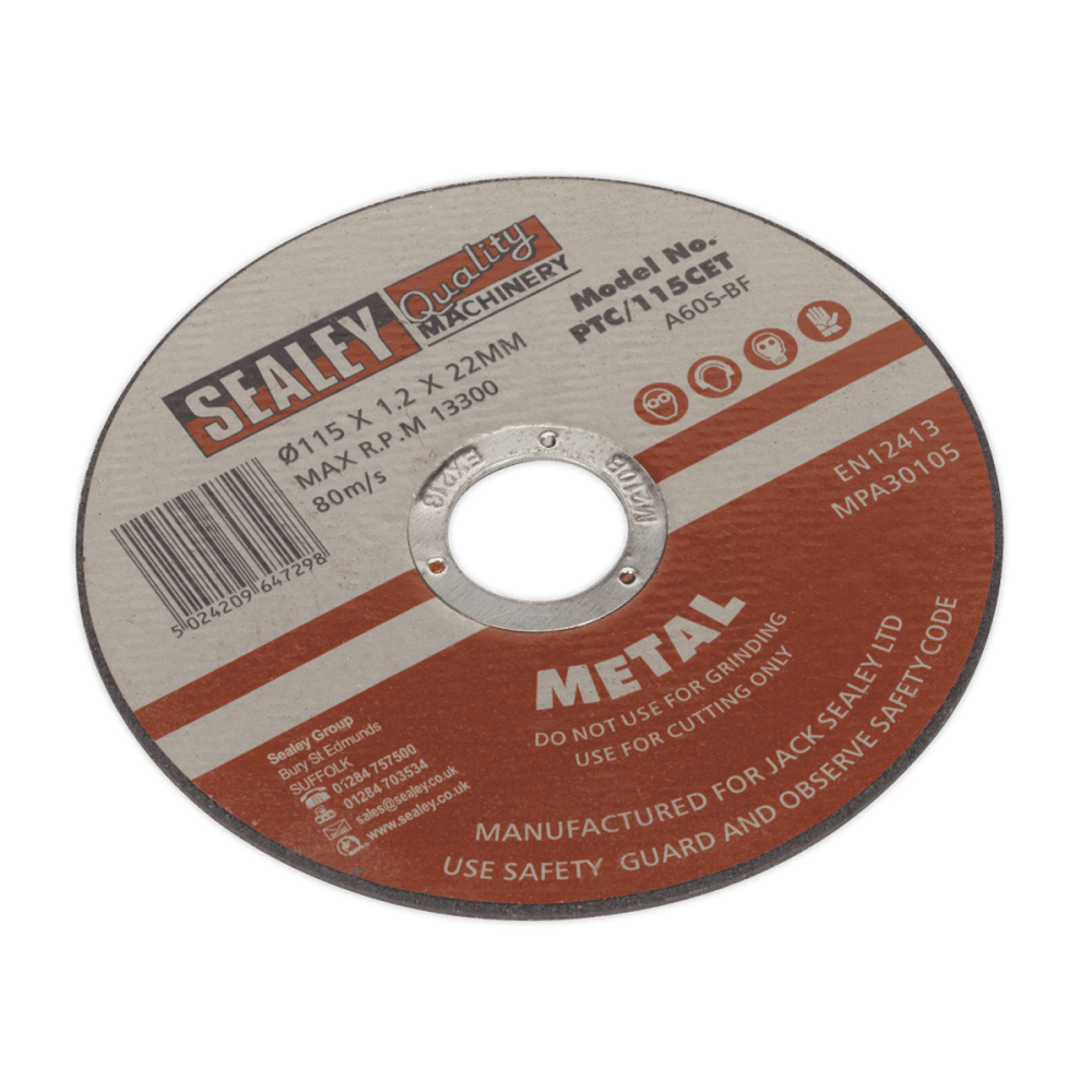 Cutting Disc 115 x 1.2mm 22mm Bore Pack of 10 Model No- PTC11510CET