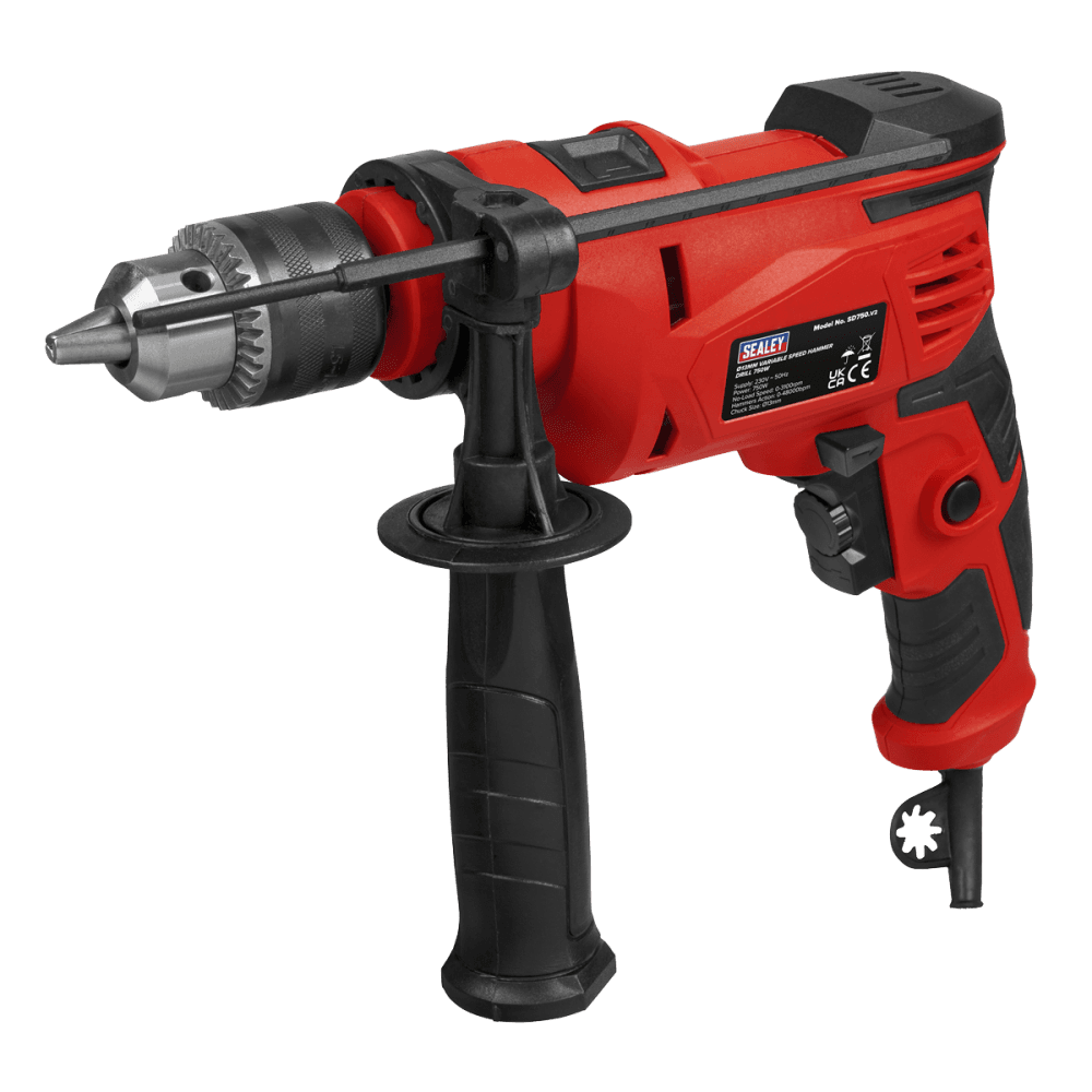 Hammer Drill 13mm Variable Speed with Reverse 750W/230V Model No- SD750