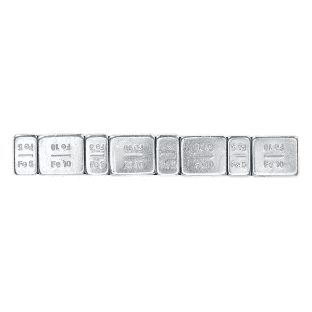 Wheel Weight 5 & 10g Adhesive Zinc Plated Steel Strip of 8 (4 x Each Weight) Pack of 100 Model No- 22331