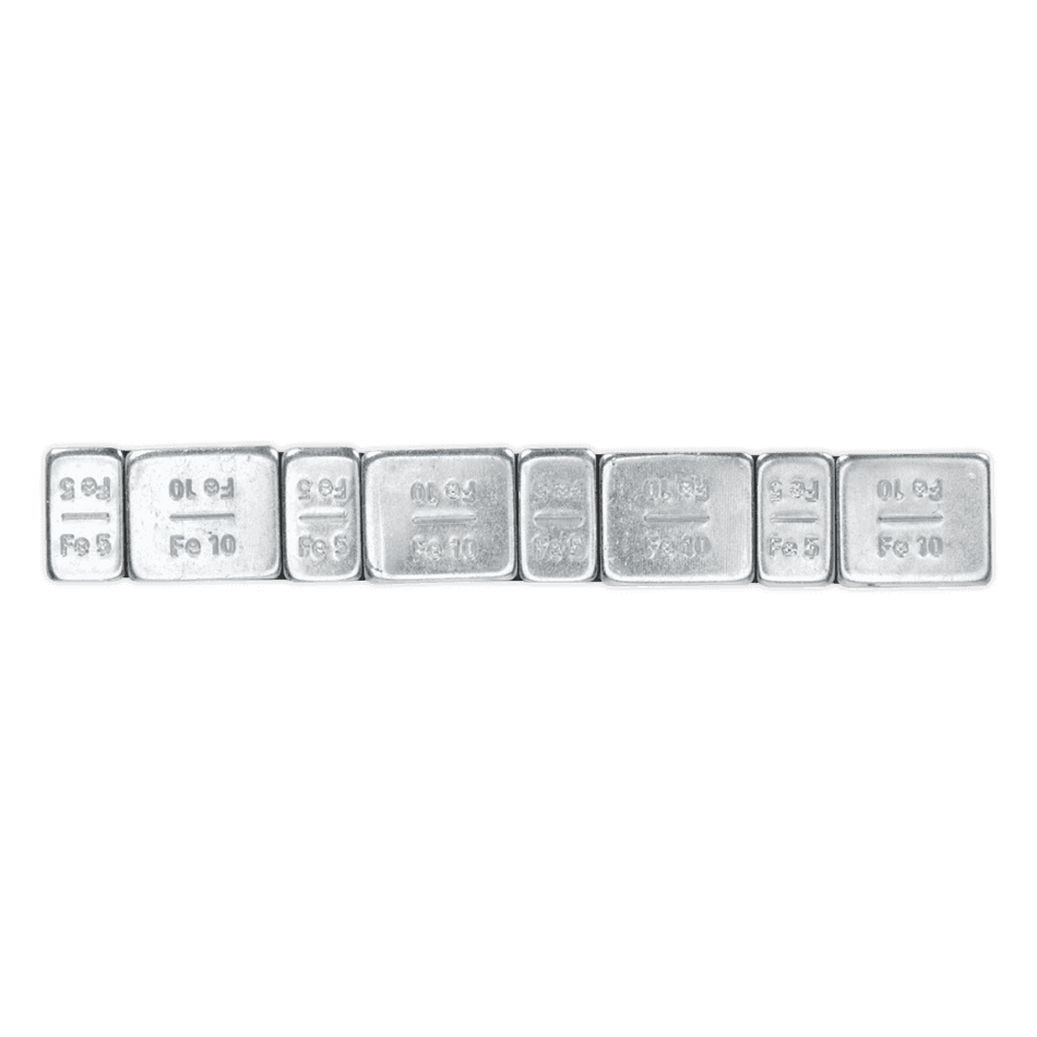 Wheel Weight 5 & 10g Adhesive Zinc Plated Steel Strip of 8 (4 x Each Weight) Pack of 100 Model No- 22331