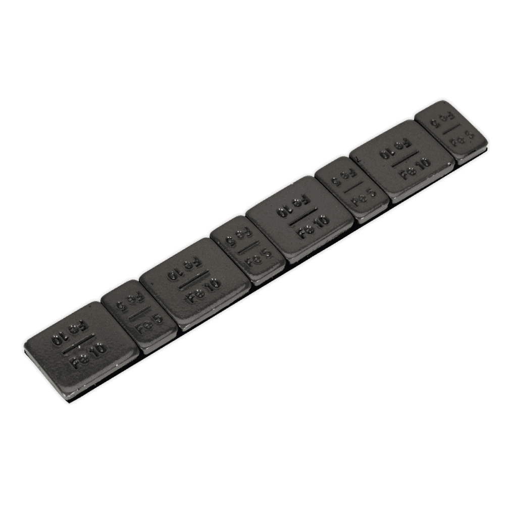 Wheel Weight 5 & 10g Adhesive Zinc Plated Steel Black Strip of 8 (4 x Each Weight) Pack of 50 Model No- 22332