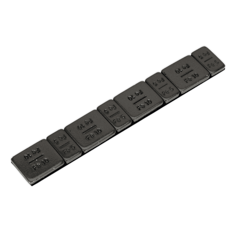 Wheel Weight 5 & 10g Adhesive Zinc Plated Steel Black Strip of 8 (4 x Each Weight) Pack of 50 Model No- 22332