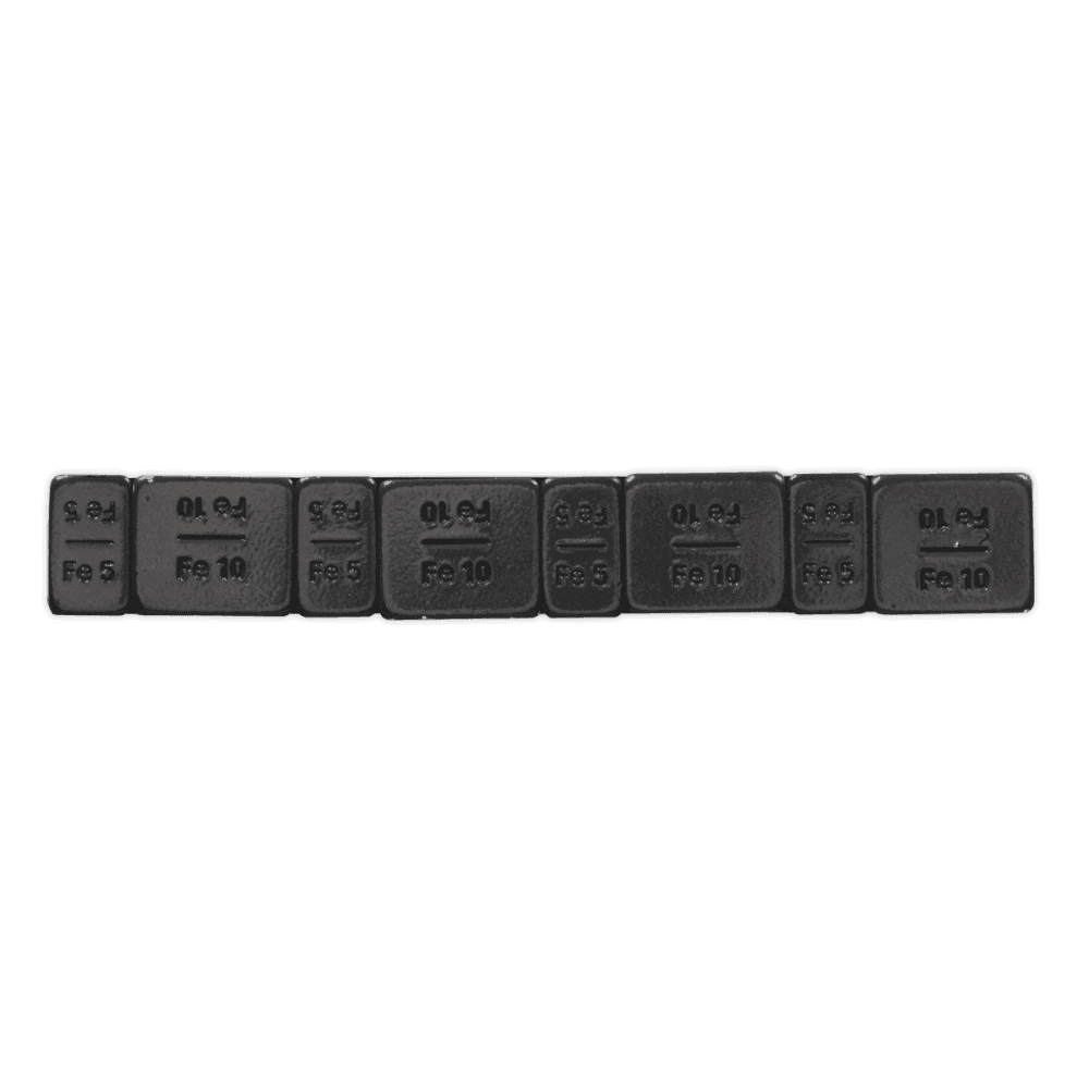 Wheel Weight 5 & 10g Adhesive Zinc Plated Steel Black Strip of 8 (4 x Each Weight) Pack of 50 Model No- 22332