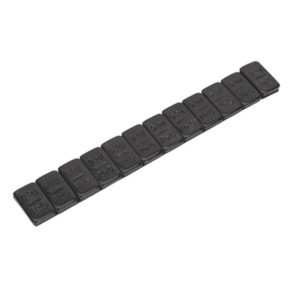 Wheel Weight 5g Adhesive Zinc Plated Steel Black Strip of 12 Pack of 50 Model No- 22330