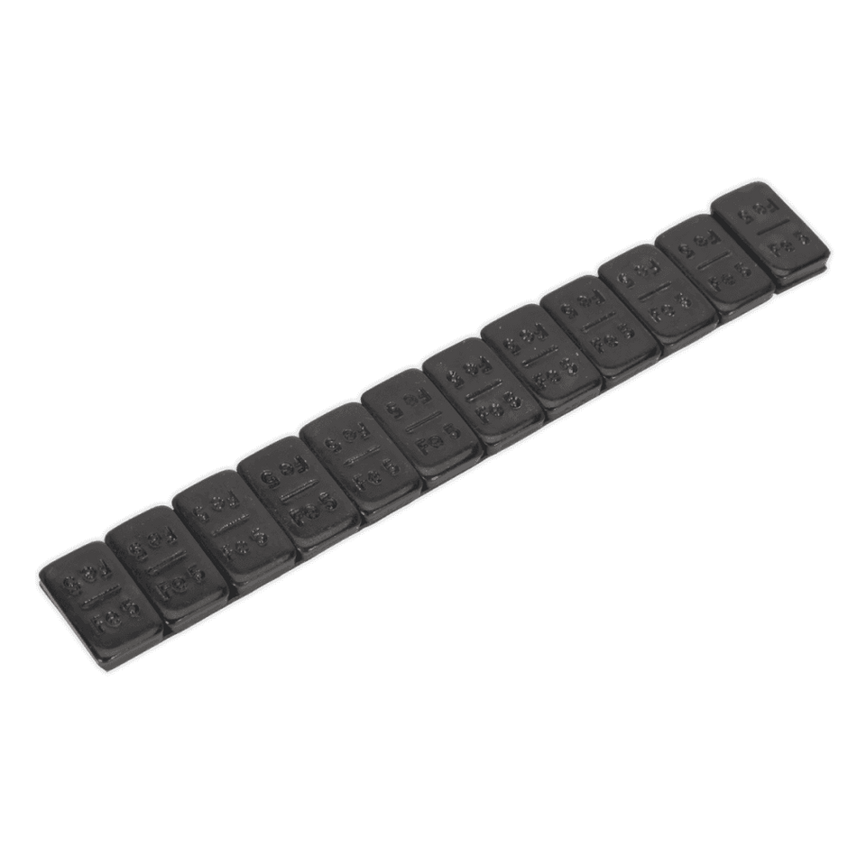 Wheel Weight 5g Adhesive Zinc Plated Steel Black Strip of 12 Pack of 50 Model No- 22330