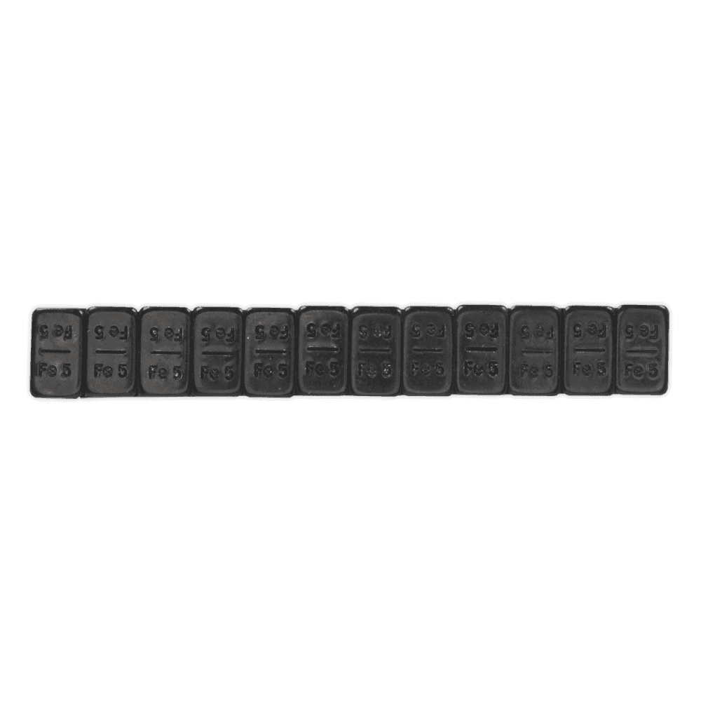 Wheel Weight 5g Adhesive Zinc Plated Steel Black Strip of 12 Pack of 50 Model No- 22330