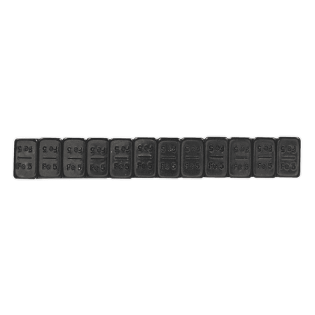 Wheel Weight 5g Adhesive Zinc Plated Steel Black Strip of 12 Pack of 50 Model No- 22330