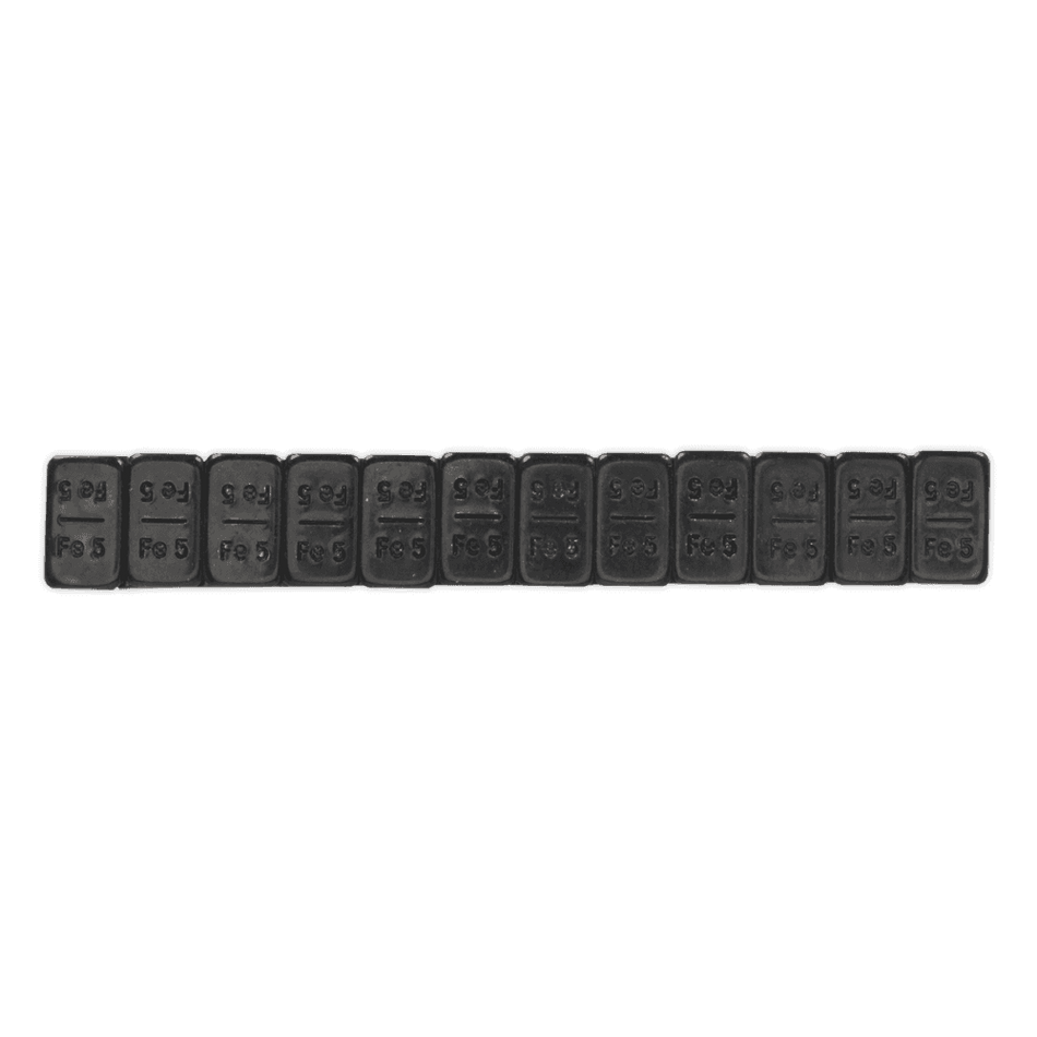 Wheel Weight 5g Adhesive Zinc Plated Steel Black Strip of 12 Pack of 50 Model No- 22330