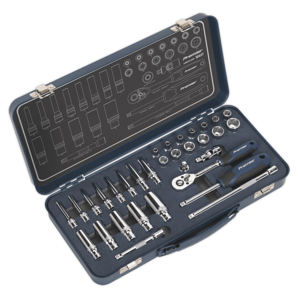 Socket Set 32pc 1/4"Sq Drive Lock-On? 6pt Metric Model No- 22432