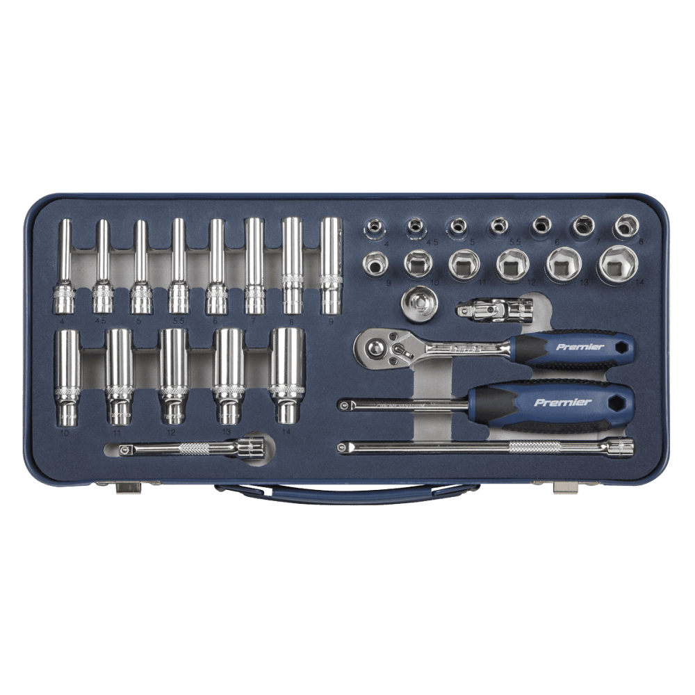 Socket Set 32pc 1/4"Sq Drive Lock-On? 6pt Metric Model No- 22432