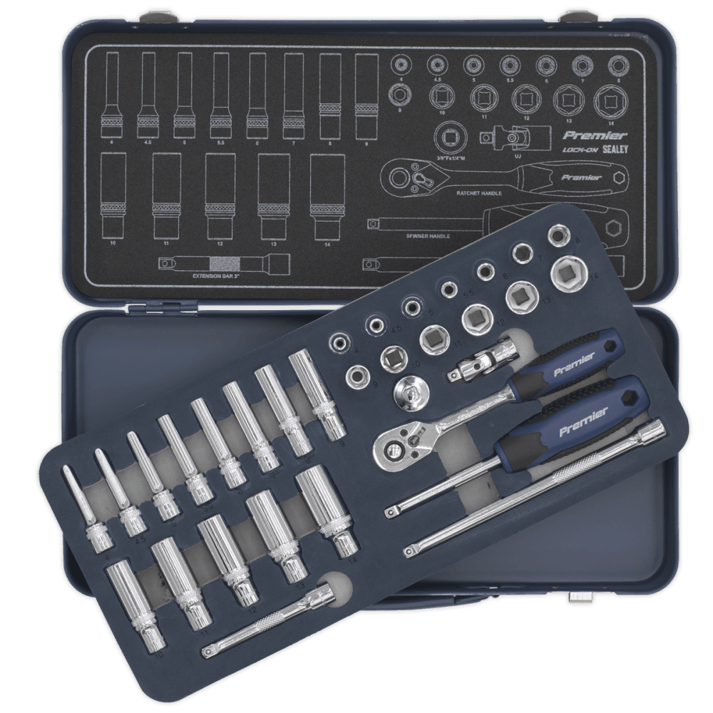 Socket Set 32pc 1/4"Sq Drive Lock-On? 6pt Metric Model No- 22432