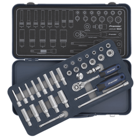 Socket Set 32pc 1/4"Sq Drive Lock-On? 6pt Metric Model No- 22432
