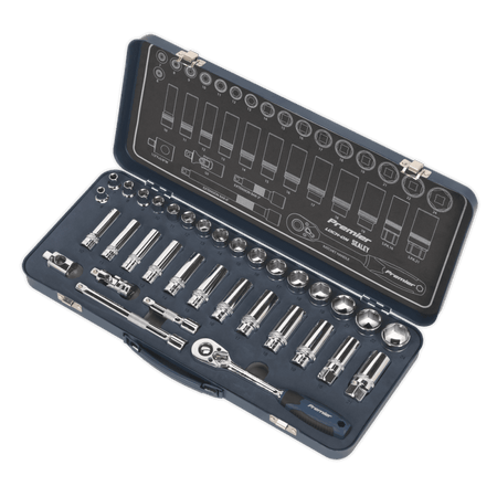 Socket Set 34pc 3/8"Sq Drive Lock-On? 6pt Metric Model No- 22433