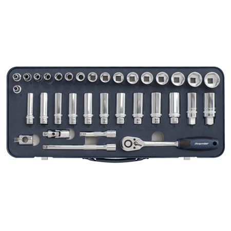 Socket Set 34pc 3/8"Sq Drive Lock-On? 6pt Metric Model No- 22433