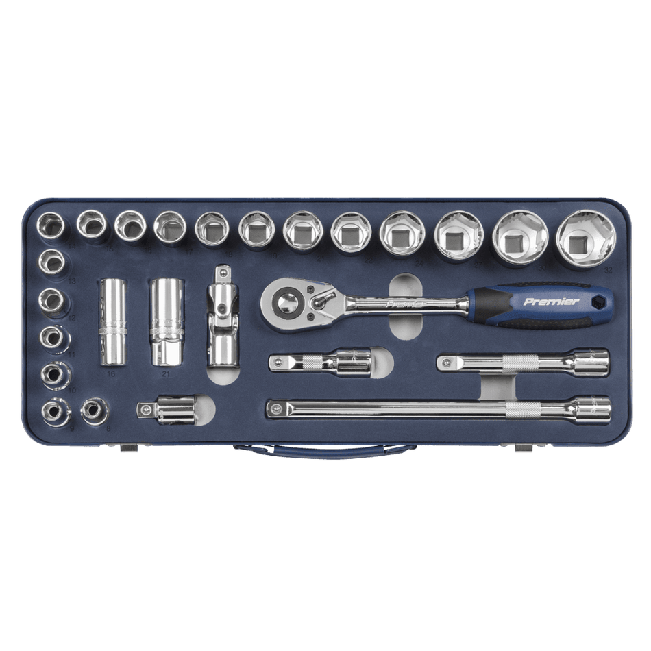 Socket Set 26pc 1/2"Sq Drive Lock-On? 6pt Metric Model No- 22434