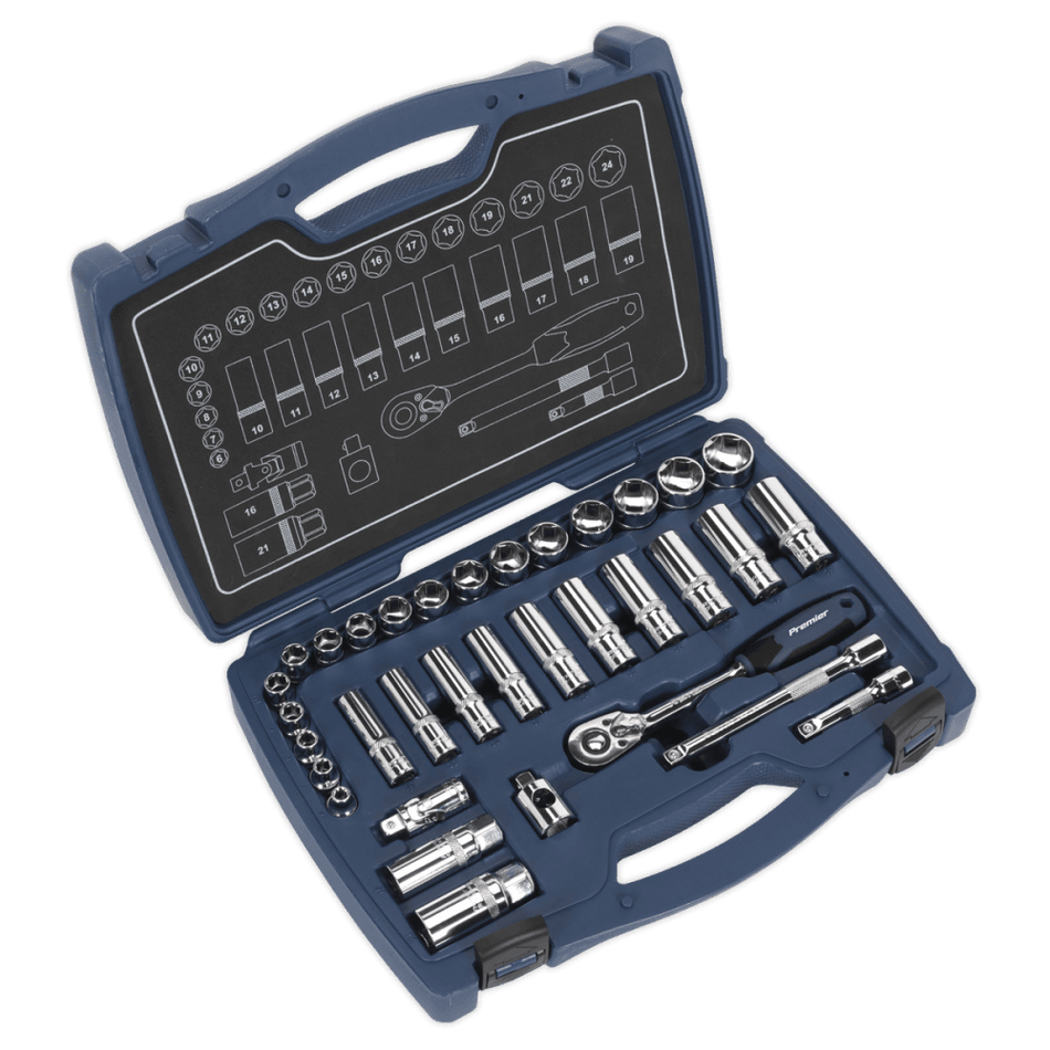 Socket Set 34pc 3/8"Sq Drive 6pt WallDriveÂ¶Ã· Metric Model No- 22430