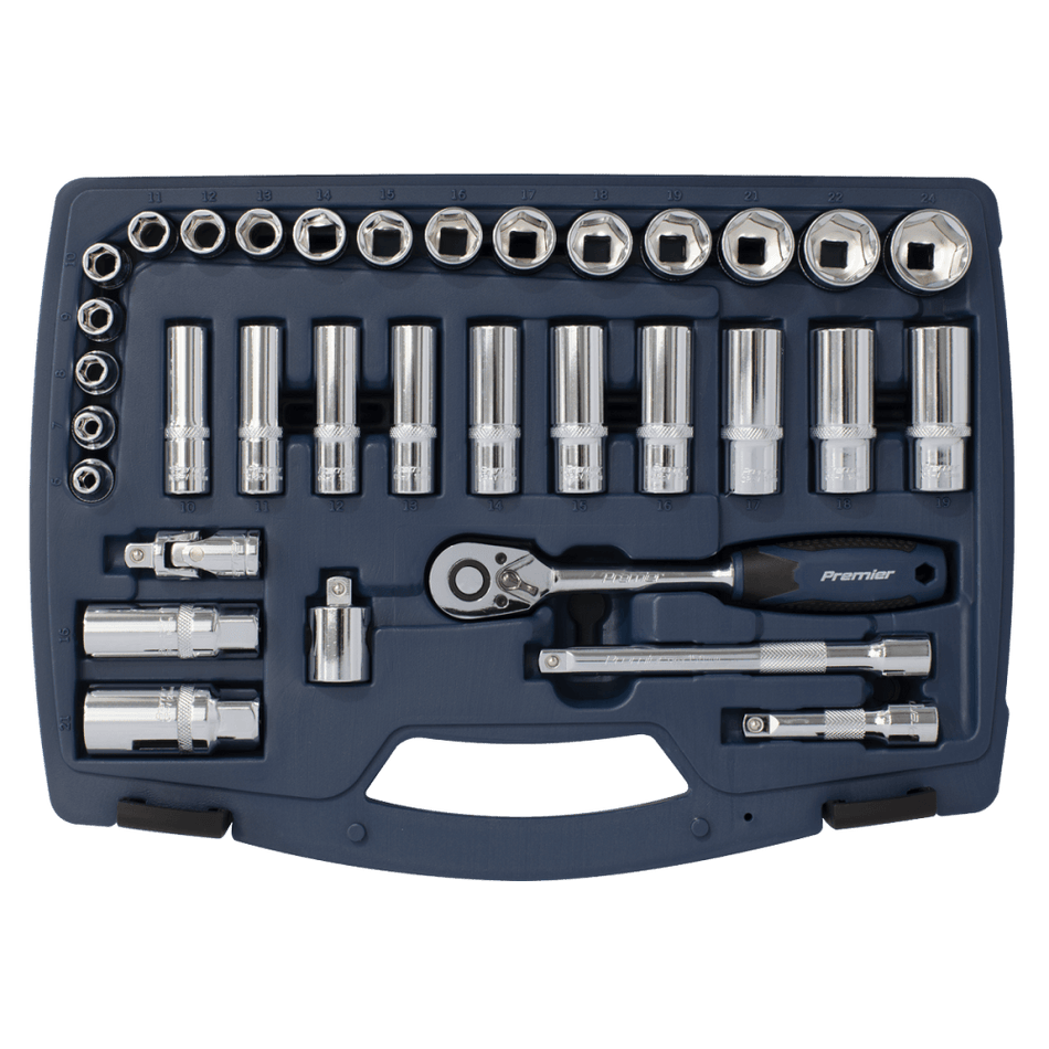 Socket Set 34pc 3/8"Sq Drive 6pt WallDriveÂ¶Ã· Metric Model No- 22430