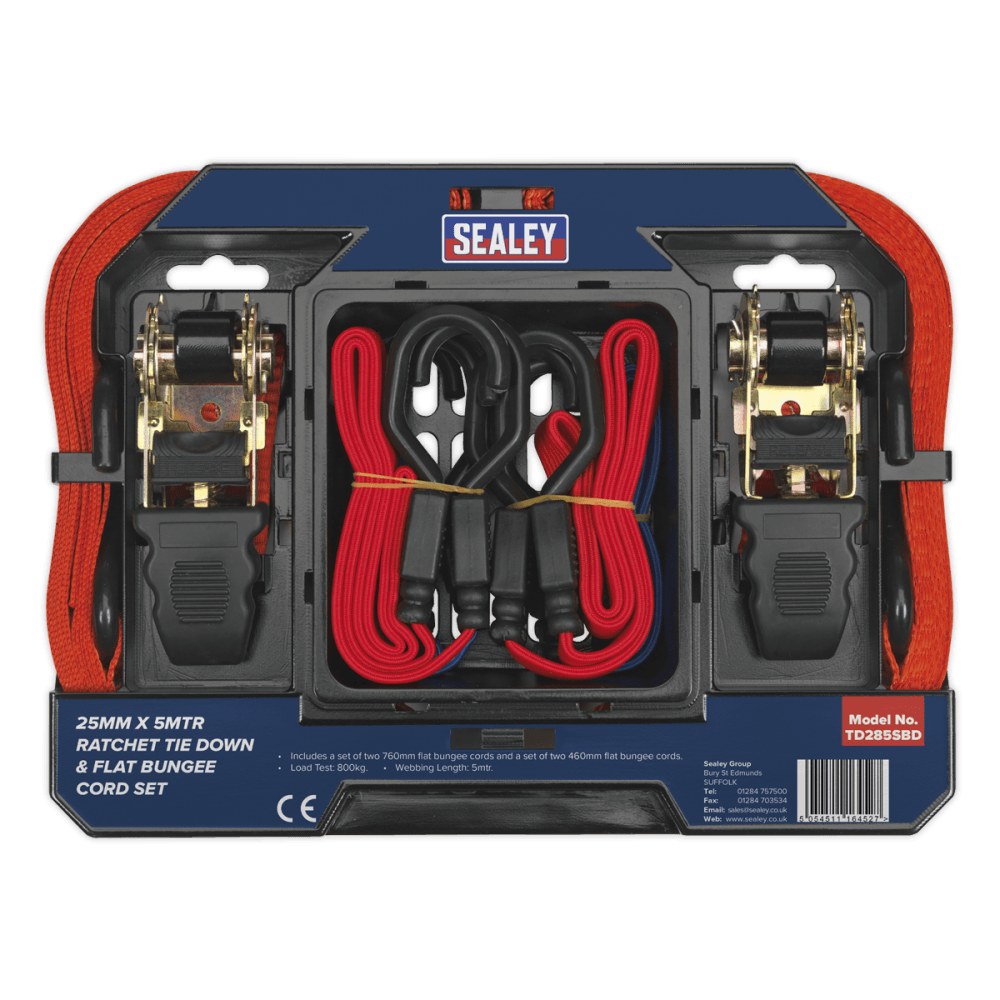 Tie Down & Bungee Cord Set 6pc Model No- 22483