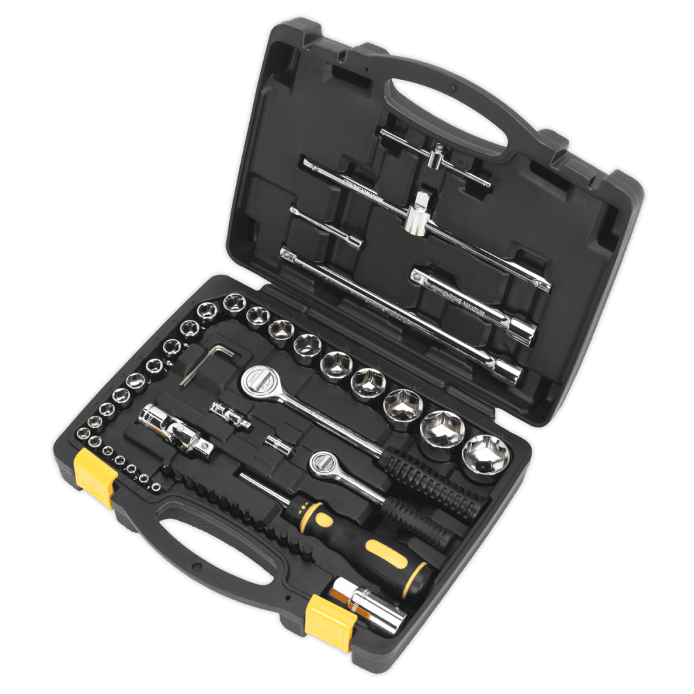 Topchest & Rollcab Combination 6 Drawer with Ball Bearing Slides - Purple/Grey & 128pc Tool Kit Model No- 22065