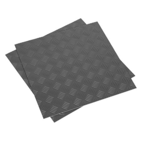 Vinyl Floor Tile with Peel & Stick Backing - Silver Treadplate Pack of 16 Model No- 22495