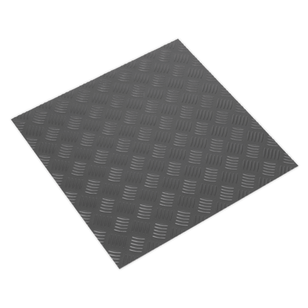 Vinyl Floor Tile with Peel & Stick Backing - Silver Treadplate Pack of 16 Model No- 22495