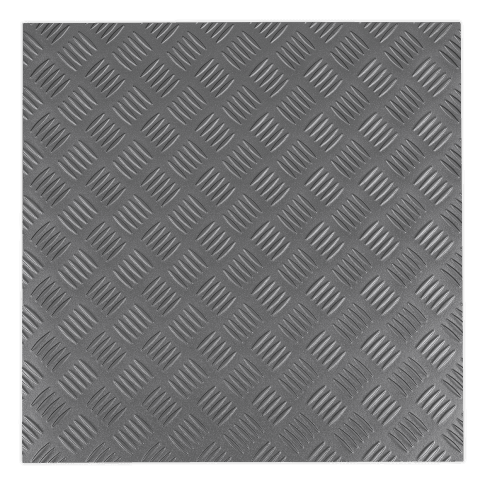 Vinyl Floor Tile with Peel & Stick Backing - Silver Treadplate Pack of 16 Model No- 22495