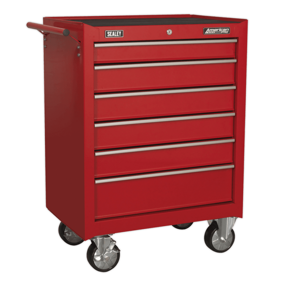 Rollcab 6 Drawer with Ball Bearing Slides - Red Model No- 22286