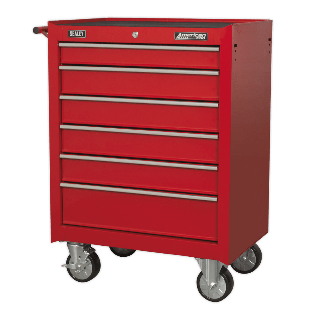 Rollcab 6 Drawer with Ball Bearing Slides - Red Model No- 22286