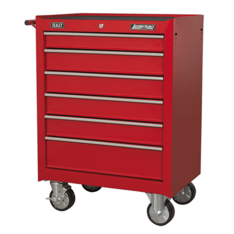 Rollcab 6 Drawer with Ball Bearing Slides - Red Model No- 22286