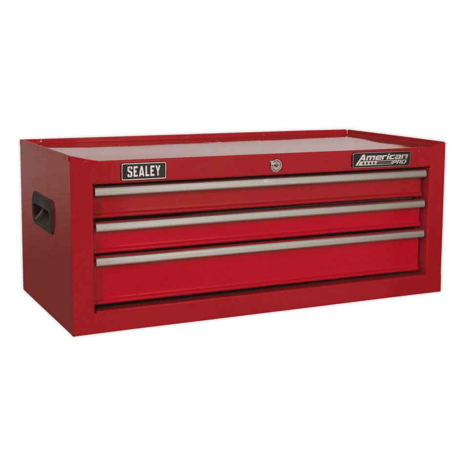 Mid-Box 3 Drawer with Ball Bearing Slides - Red Model No- 22282
