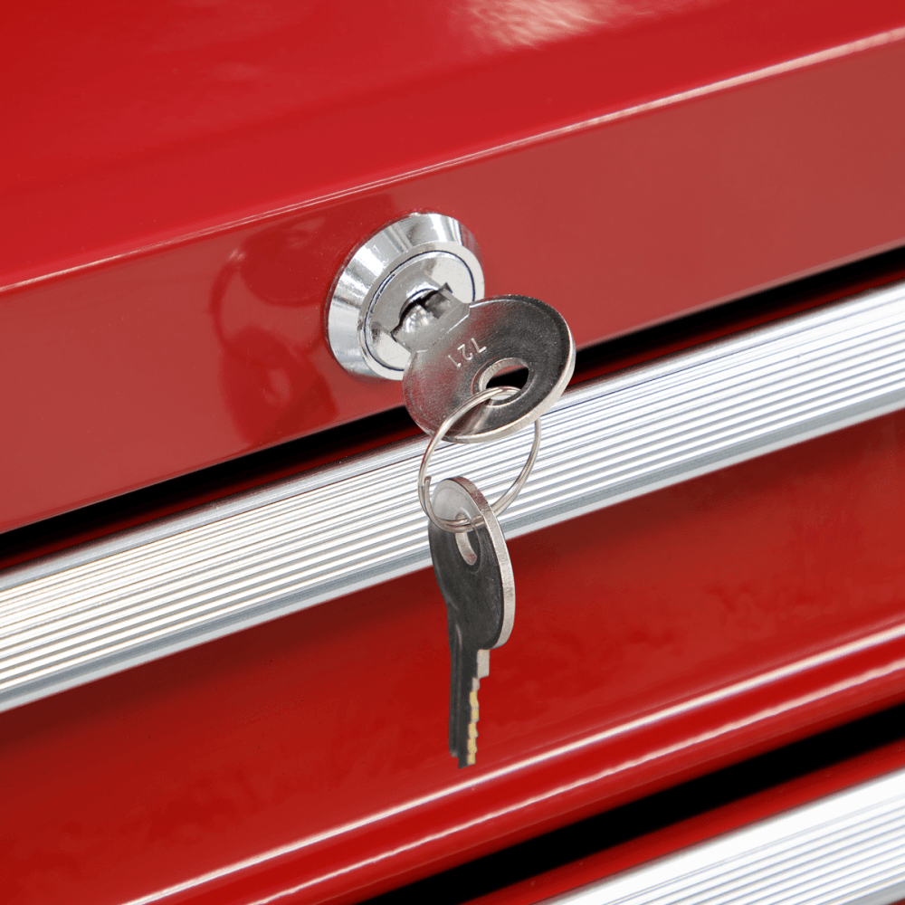 Mid-Box 3 Drawer with Ball Bearing Slides - Red Model No- 22282
