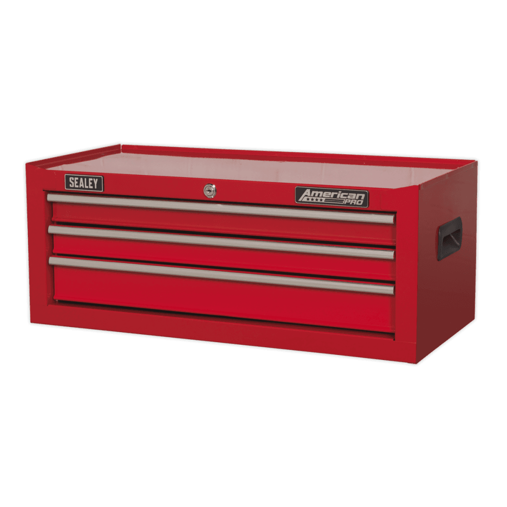 Mid-Box 3 Drawer with Ball Bearing Slides - Red Model No- 22282