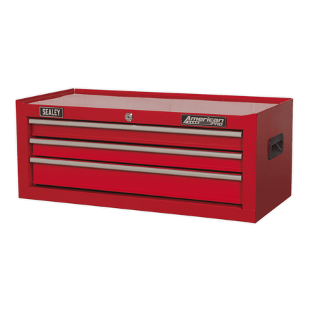 Mid-Box 3 Drawer with Ball Bearing Slides - Red Model No- 22282