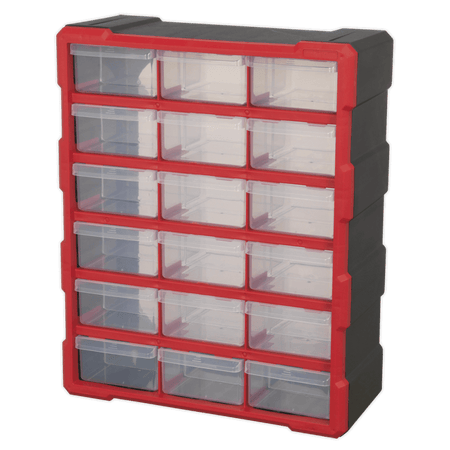 Sealey Cabinet Box 18 Drawer - Red/Black Model No- APDC18R