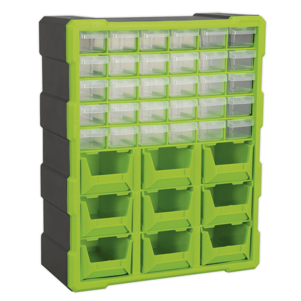 Sealey Cabinet Box 39 Drawer - Hi-Vis Green/Black Model No- APDC39HV