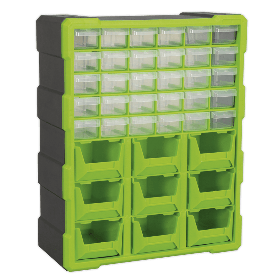 Sealey Cabinet Box 39 Drawer - Hi-Vis Green/Black Model No- APDC39HV