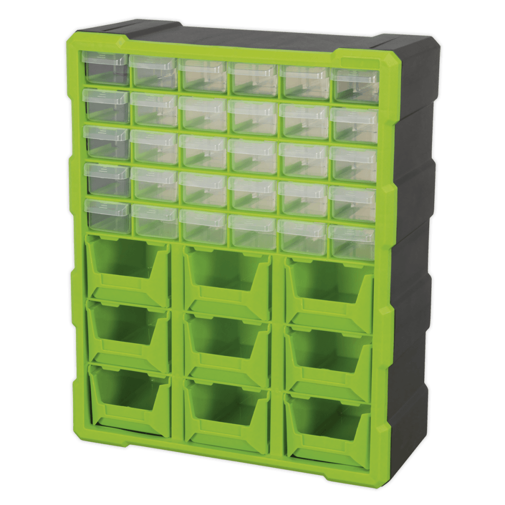Sealey Cabinet Box 39 Drawer - Hi-Vis Green/Black Model No- APDC39HV