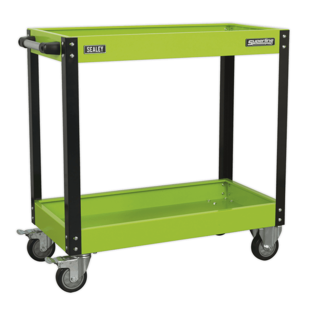 Sealey Workshop Trolley 2-Level Heavy-Duty - Hi-Vis Green Model No- CX109HV