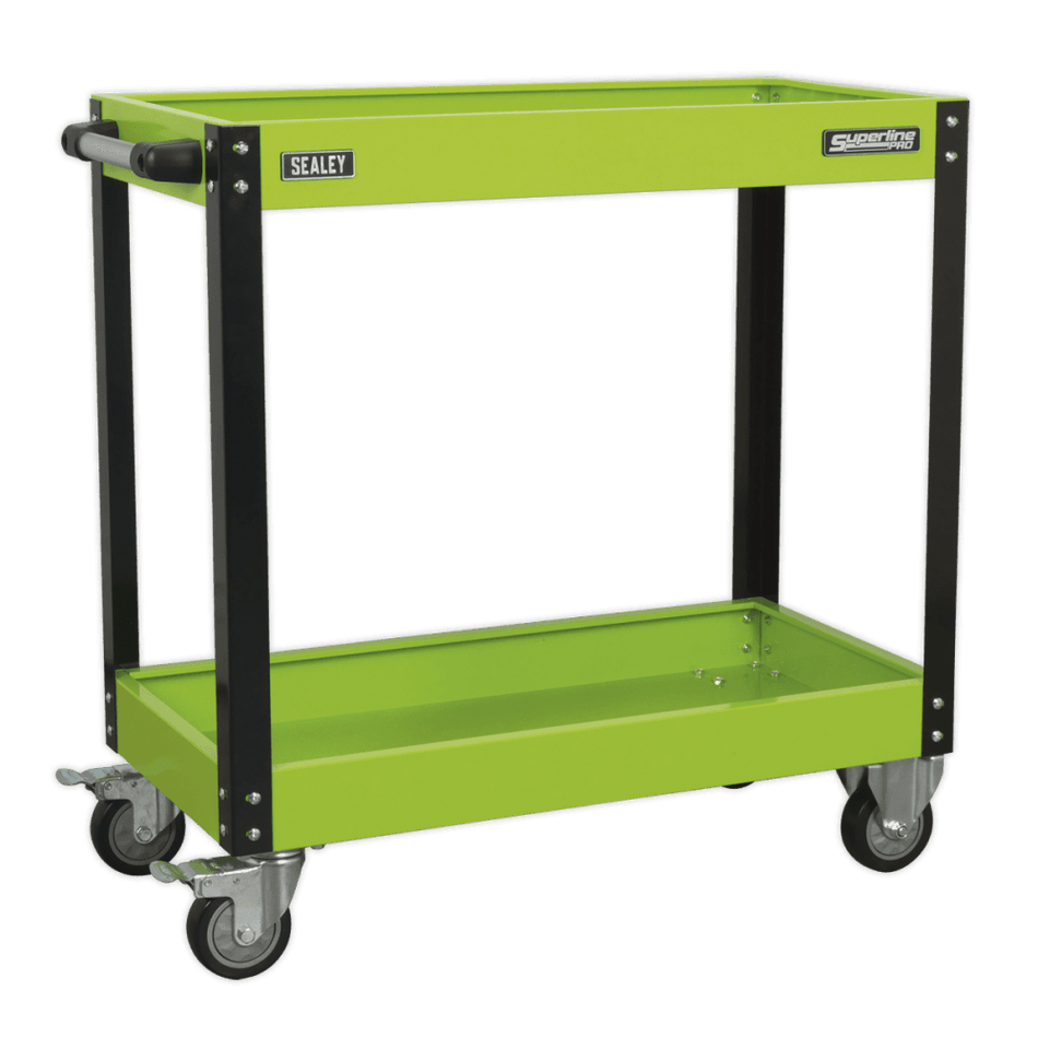 Sealey Workshop Trolley 2-Level Heavy-Duty - Hi-Vis Green Model No- CX109HV